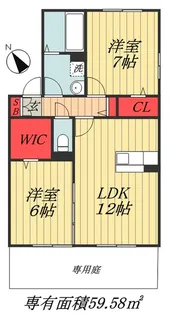 千葉県市川市南大野1【アパート】の間取り