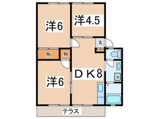 ウィンディア湘南D・E【1階】の間取り
