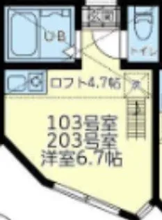 ユナイト新町カミーユ【2階】の間取り