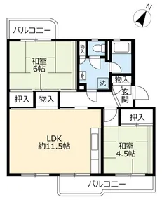 UR押草【5階】の間取り