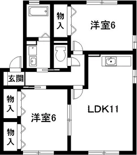 セジュール八幡【1階】の間取り