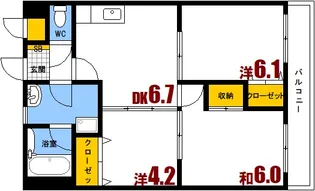 広島県安芸郡海田町日の出町【マンション】の間取り