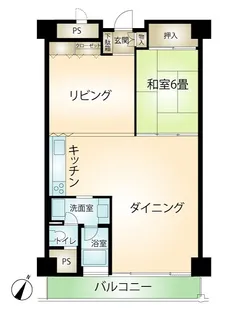 フジタ第二熱海マンション【6階】の間取り