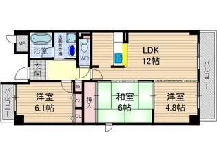 カーサプリメーロ【6階】の間取り