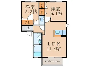 JSイン A棟【2階】の間取り