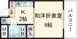 ハイツタナカ【 ベランダ有り 屋根付き 床有り 】【1階】の間取り