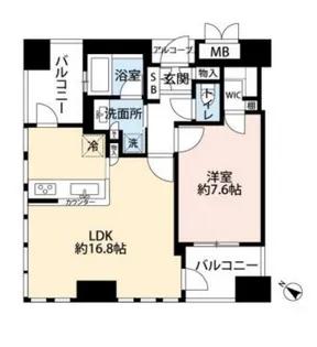 ジオグランデ梅田【7階】の間取り