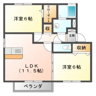 カーサ・オリーブ【2階】の間取り