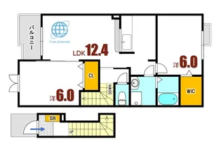 アルコバレーノ【2階】の間取り