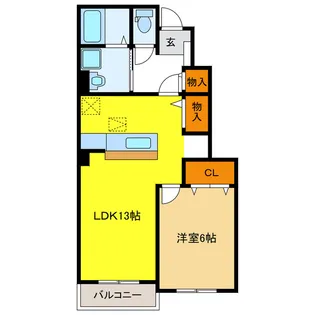 ネオ薬師寺【1階】の間取り