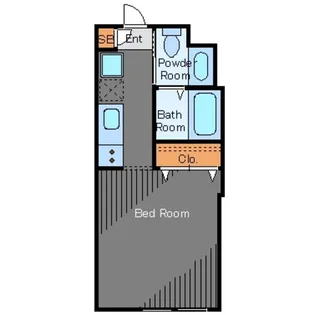 レスク中目黒アパートメント【1階】の間取り