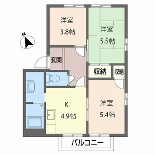 サニープラザB【2階】の間取り
