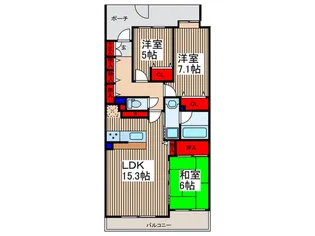 コスモシティ鳩ヶ谷駅前【6階】の間取り