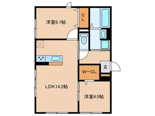 スピネル南草津【1階】の間取り