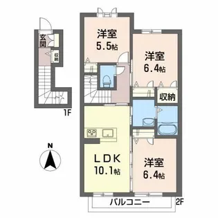 シャーメゾン ラ・フレーズ【2階】の間取り