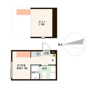 ル・リヴァージュ中川【2階】の間取り