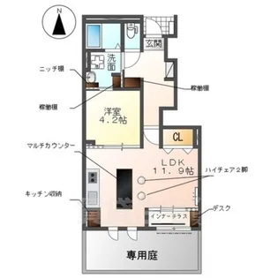 グランメゾン屋形【1階】の間取り