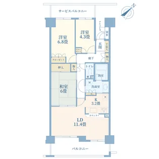 ヴェルデ町田【6階】の間取り