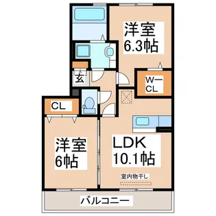 ディアコート桜木【2階】の間取り
