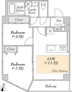 ルミークアン笹塚【5階】の間取り