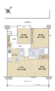新千里桜ヶ丘メゾンシティ七番館【5階】の間取り