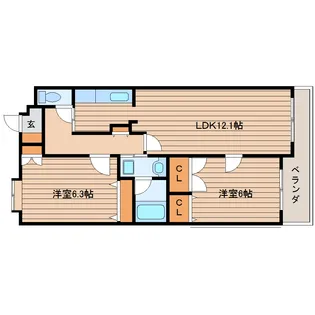 くれが泉中央【8階】の間取り