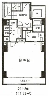 ぱぁくふろんと白金【5階】の間取り