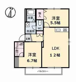 ルネッサ D棟【2階】の間取り