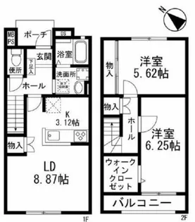ラベルヴィ聖蹟AB【1階】の間取り
