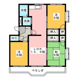 ガーデンハイツA棟【2階】の間取り