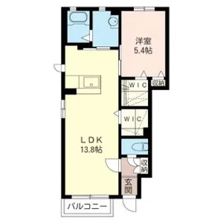 ブルースカイコートA【1階】の間取り