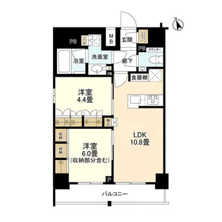 リビオレゾン新虎通り【11階】の間取り