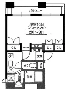 クローバー大森【4階】の間取り