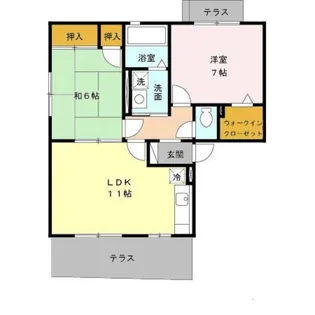 ハイツ椿【1階】の間取り