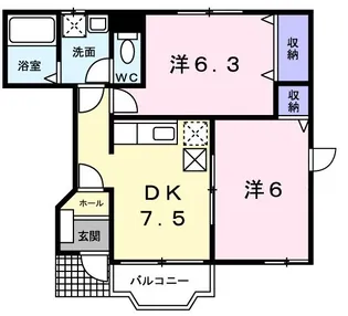 クレストール海神2番館【1階】の間取り