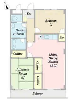 シャン・ド・フルールB【1階】の間取り