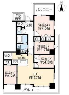 UR光が丘パークタウンゆりの木通り33番街【3階】の間取り