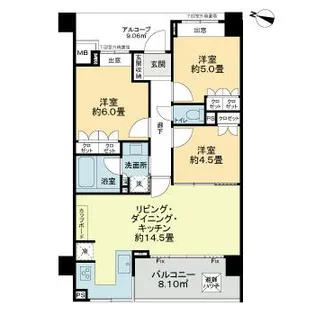 ライオンズ三鷹台 欅テラス【4階】の間取り