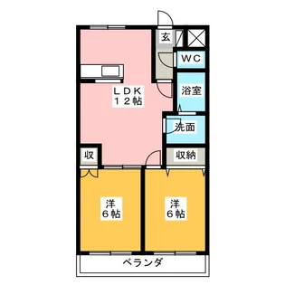 メルヴェール壱番館【1階】の間取り