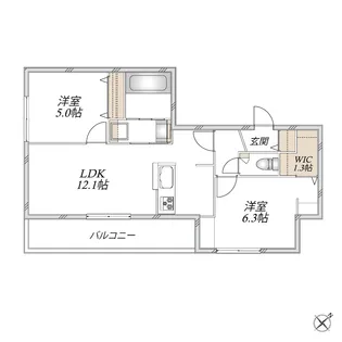 レジデンスヒューゲル鶴ヶ丘II【2階】の間取り