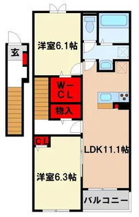 メゾン ド ヴィラ【2階】の間取り