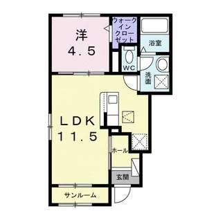 ア・ピアチェーレ F【1階】の間取り