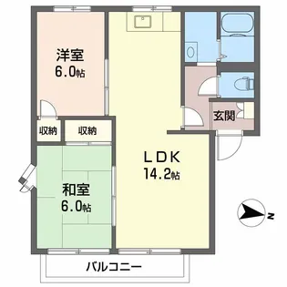 ガーデンハイツ B棟【2階】の間取り