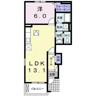 ソレイユIII番館【1階】の間取り