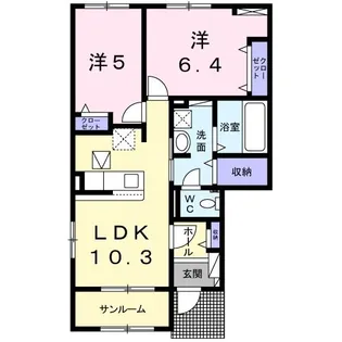カーサ・フィオーレ【1階】の間取り