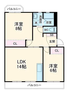 ファーストシティ市川【4階】の間取り