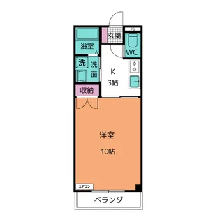 コーポアニヴェルセル【2階】の間取り