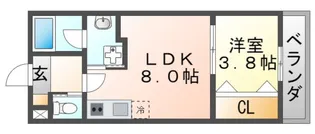 クレセント江坂【1階】の間取り