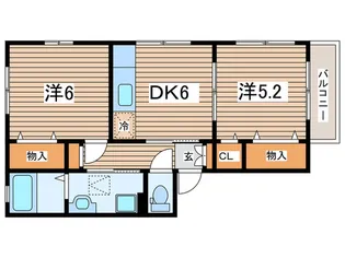 シェルハイム綱島【2階】の間取り