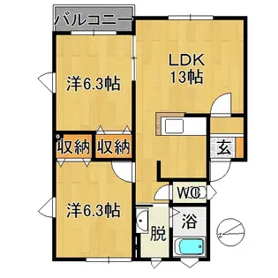 ガーデンプレイスB【2階】の間取り